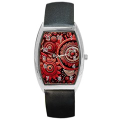 Bohemian Vibes In Vibrant Red Barrel Style Metal Watch by HWDesign