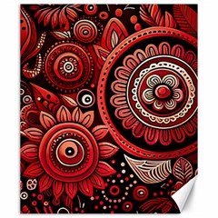 Bohemian Vibes In Vibrant Red Canvas 20  X 24  by HWDesign