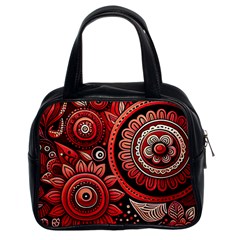 Bohemian Vibes In Vibrant Red Classic Handbag (two Sides) by HWDesign