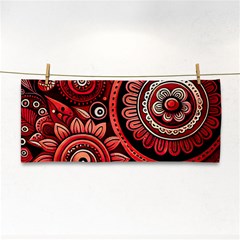 Bohemian Vibes In Vibrant Red Hand Towel by HWDesign