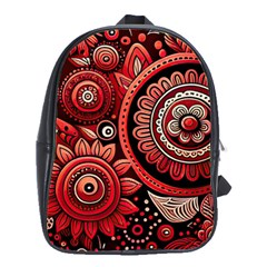 Bohemian Vibes In Vibrant Red School Bag (large) by HWDesign