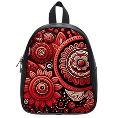 Bohemian Vibes In Vibrant Red School Bag (small) by HWDesign