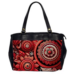 Bohemian Vibes In Vibrant Red Oversize Office Handbag (2 Sides) by HWDesign