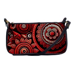 Bohemian Vibes In Vibrant Red Shoulder Clutch Bag by HWDesign