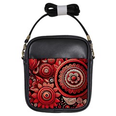 Bohemian Vibes In Vibrant Red Girls Sling Bag by HWDesign