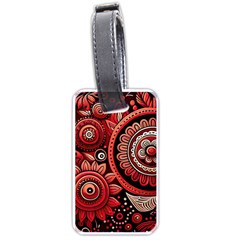 Bohemian Vibes In Vibrant Red Luggage Tag (one Side) by HWDesign