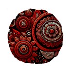 Bohemian Vibes In Vibrant Red Standard 15  Premium Round Cushions Front