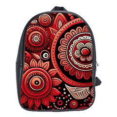 Bohemian Vibes In Vibrant Red School Bag (xl) by HWDesign