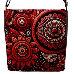 Bohemian Vibes In Vibrant Red Flap Closure Messenger Bag (s) by HWDesign