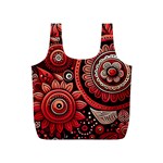 Bohemian Vibes In Vibrant Red Full Print Recycle Bag (S) Front