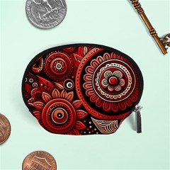 Bohemian Vibes In Vibrant Red Accessory Pouch (small) by HWDesign