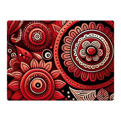 Bohemian Vibes In Vibrant Red Premium Plush Fleece Blanket (mini) by HWDesign