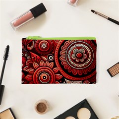 Bohemian Vibes In Vibrant Red Cosmetic Bag (xs) by HWDesign