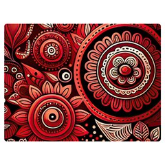 Bohemian Vibes In Vibrant Red Premium Plush Fleece Blanket (extra Small) by HWDesign