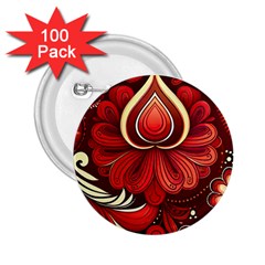 Bohemian Flower Drop 2 25  Buttons (100 Pack)  by HWDesign