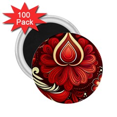 Bohemian Flower Drop 2 25  Magnets (100 Pack)  by HWDesign