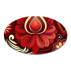 Bohemian Flower Drop Oval Magnet by HWDesign