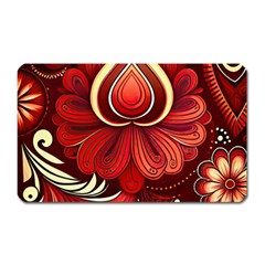 Bohemian Flower Drop Magnet (rectangular) by HWDesign