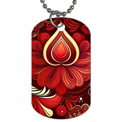 Bohemian Flower Drop Dog Tag (two Sides) by HWDesign