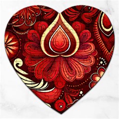 Bohemian Flower Drop Jigsaw Puzzle (heart) by HWDesign