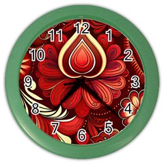 Bohemian Flower Drop Color Wall Clock by HWDesign