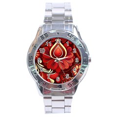 Bohemian Flower Drop Stainless Steel Analogue Watch by HWDesign