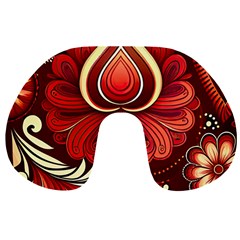 Bohemian Flower Drop Travel Neck Pillow by HWDesign