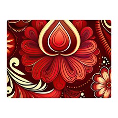 Bohemian Flower Drop Premium Plush Fleece Blanket (mini) by HWDesign