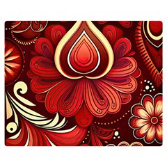 Bohemian Flower Drop Premium Plush Fleece Blanket (medium) by HWDesign