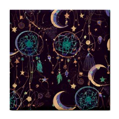 Bohemian  Stars, Moons, And Dreamcatchers Tile Coaster