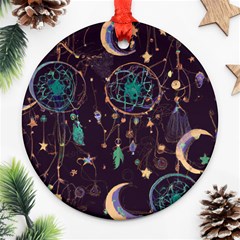 Bohemian  Stars, Moons, And Dreamcatchers Ornament (round) by HWDesign