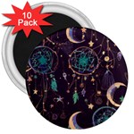 Bohemian  stars, moons, and dreamcatchers 3  Magnets (10 pack)  Front