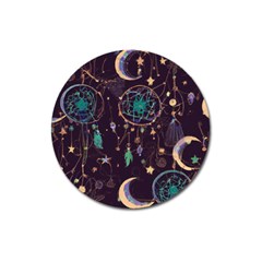 Bohemian  Stars, Moons, And Dreamcatchers Magnet 3  (round) by HWDesign