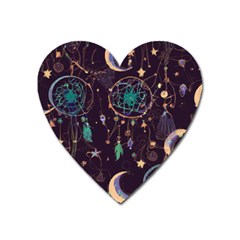 Bohemian  Stars, Moons, And Dreamcatchers Heart Magnet