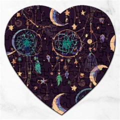 Bohemian  Stars, Moons, And Dreamcatchers Jigsaw Puzzle (heart)