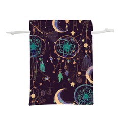 Bohemian  Stars, Moons, And Dreamcatchers Lightweight Drawstring Pouch (l) by HWDesign