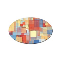 Art Abstract Rectangle Square Sticker (oval) by Ravend