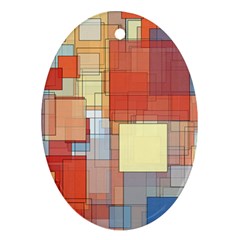 Art Abstract Rectangle Square Oval Ornament (two Sides) by Ravend