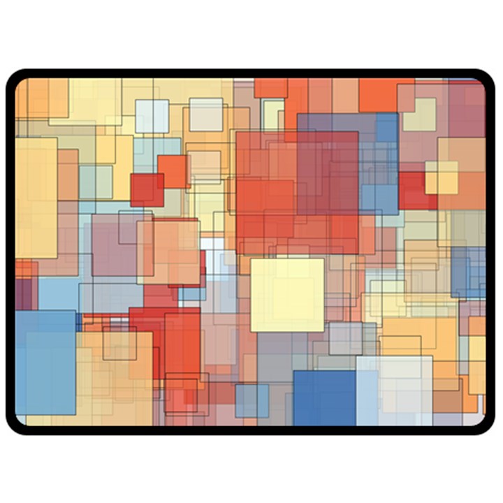 Art Abstract Rectangle Square One Side Fleece Blanket (Large)