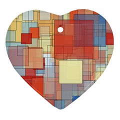 Art Abstract Rectangle Square Ornament (heart)