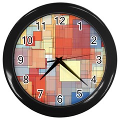 Art Abstract Rectangle Square Wall Clock (black) by Ravend