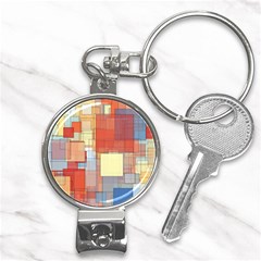 Art Abstract Rectangle Square Nail Clippers Key Chain by Ravend