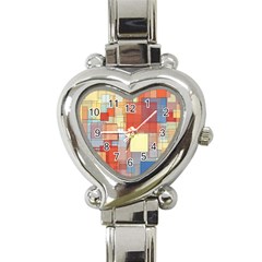 Art Abstract Rectangle Square Heart Italian Charm Watch by Ravend