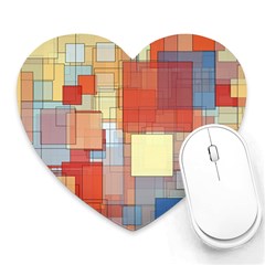 Art Abstract Rectangle Square Heart Mousepad by Ravend