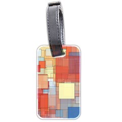 Art Abstract Rectangle Square Luggage Tag (two Sides) by Ravend