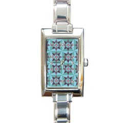 Floral Pattern Floral Motif Rectangle Italian Charm Watch