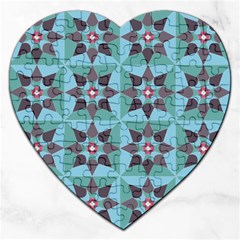 Floral Pattern Floral Motif Jigsaw Puzzle (Heart)