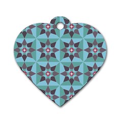 Floral Pattern Floral Motif Dog Tag Heart (One Side)