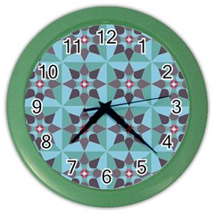 Floral Pattern Floral Motif Color Wall Clock