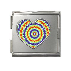 Mandala Kaleidoscope Background Mega Link Heart Italian Charm (18mm) by Ravend